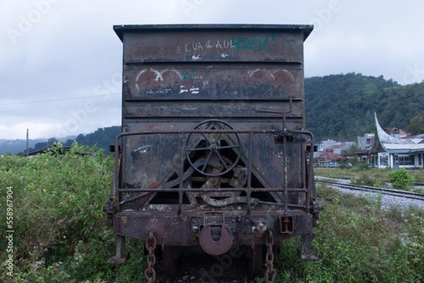 Obraz old train on the railway