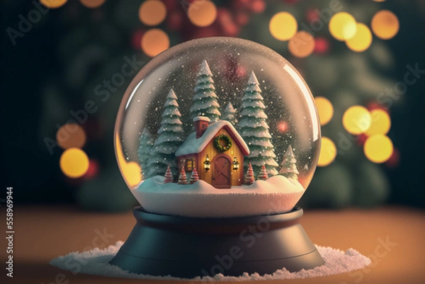 Obraz Christmas snow globe 3d render