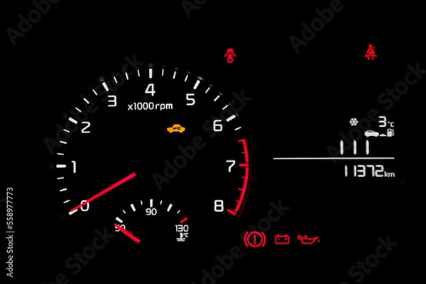 Obraz Car dashboard in black bacground