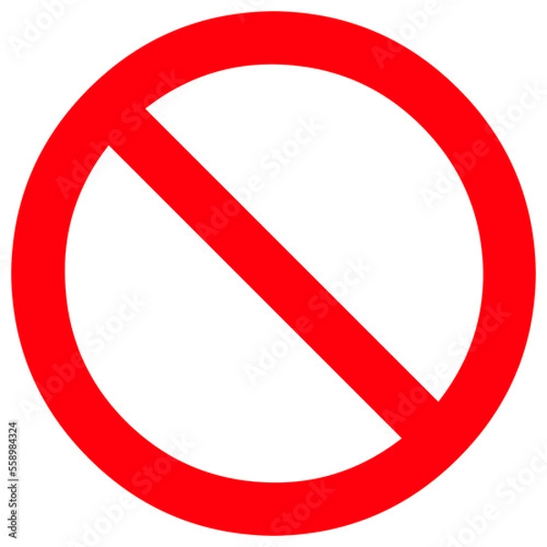 Fototapeta Prohibited Forbidden Symbol on Transparent Background