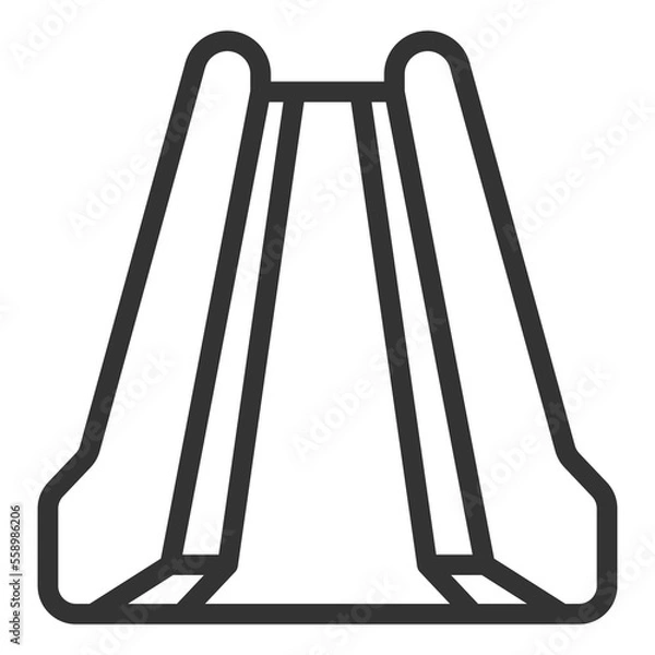 Fototapeta Passenger escalator - icon, illustration on white background, outline style