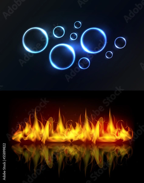 Fototapeta Water and fire background