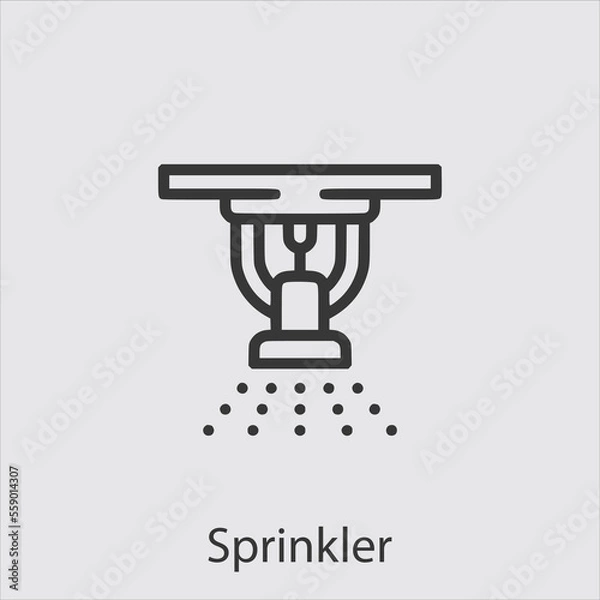 Obraz sprinkler  icon vector icon.Editable stroke.linear style sign for use web design and mobile apps,logo.Symbol illustration.Pixel vector graphics - Vector