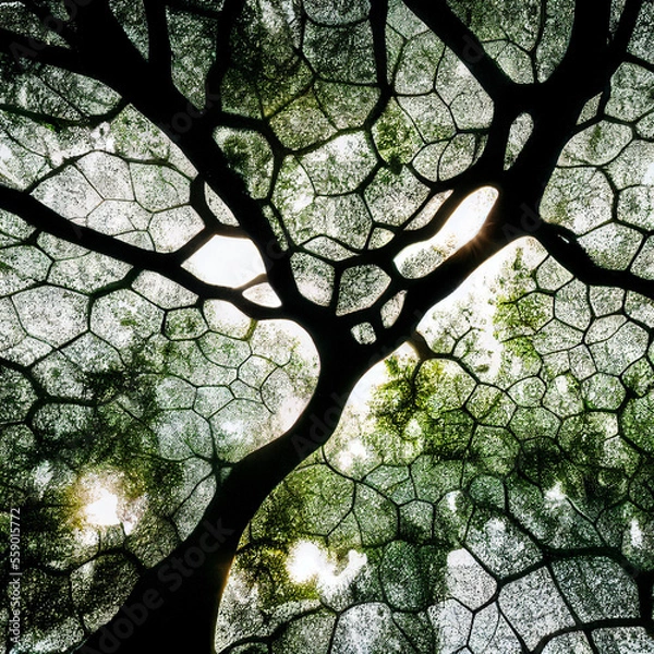 Obraz Crown shyness trees landscape forest tree crown treetops