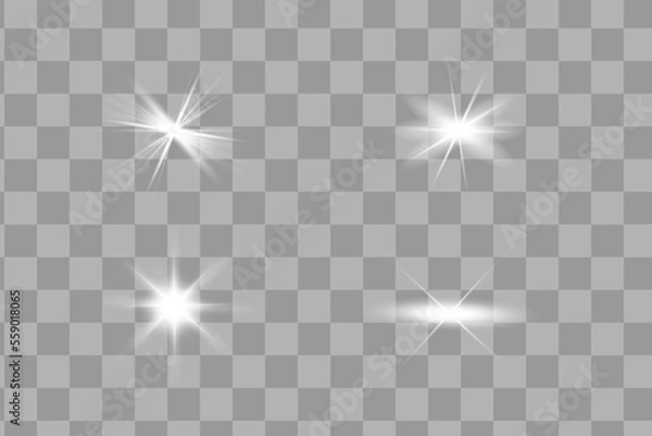 Fototapeta Glowing White Light effect. Vector illustration