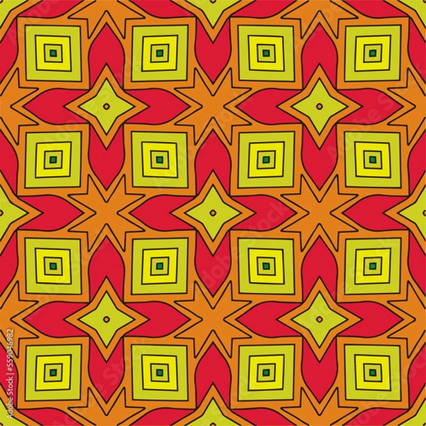 Fototapeta Abstract ethnic rug ornamental seamless pattern.Perfect for fashion, textile design, cute themed fabric, on wall paper, wrapping paper, fabrics and home decor.