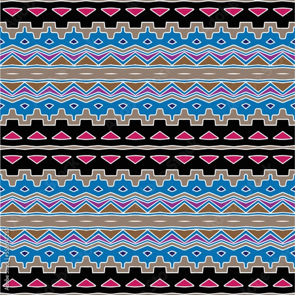 Fototapeta Abstract ethnic rug ornamental seamless pattern.Perfect for fashion, textile design, cute themed fabric, on wall paper, wrapping paper, fabrics and home decor.