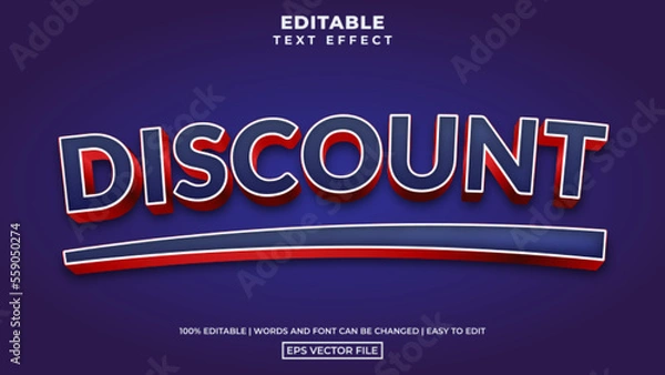 Obraz Modern 3d discount text style, editable text effect template