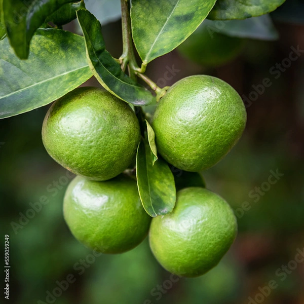 Fototapeta Lemon with lemon trees in an orchard.