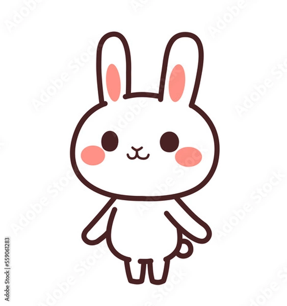 Obraz 兎のかわいいキャラクター　斜め　イラスト素材