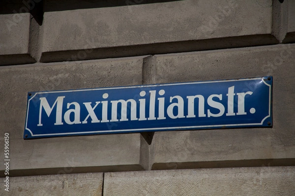 Obraz München - Straßenschild Maximilianstr.