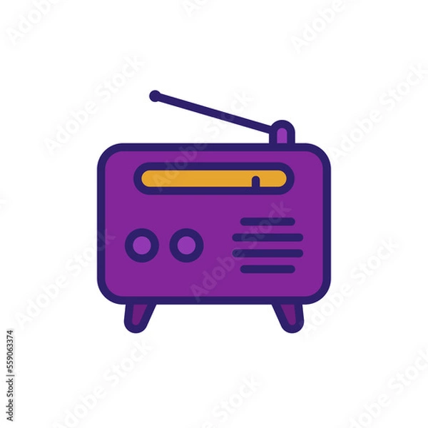 Obraz Radio, FM tuner icon with outline