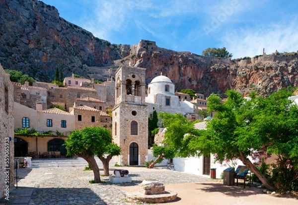 Obraz Griechenland, Monemvasia, Glockenturm der griechisch-orthodoxen Kirche Christi Elkomenos
