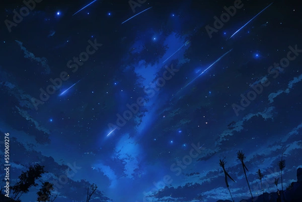 Fototapeta アニメ映画風の自然系背景のイラスト(AI generated image)