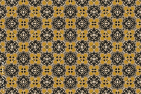 Fototapeta Abstract seamless patterns, geometric patterns, and batik patterns are designed for use in interior, wallpaper, fabric, curtain, carpet, clothing, Batik, satin, background, and Embroidery style.