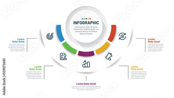 Obraz Infographic template with five steps