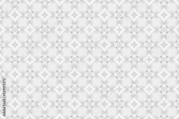 Fototapeta Abstract seamless patterns, geometric patterns, and batik patterns are designed for use in interior, wallpaper, fabric, curtain, carpet, clothing, Batik, satin, background, and Embroidery style.