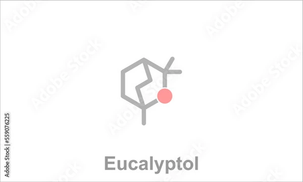 Fototapeta Simplified formula icon of eucalyptol.