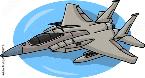 Fototapeta combat aircraft fighter vector illustration