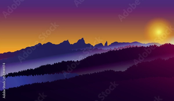 Obraz sunrise over mountains