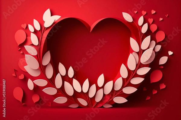 Fototapeta Valentine paper cut background,generative AI