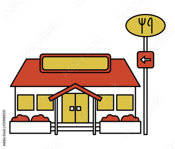 Fototapeta レストランのシンプルなベクターイラスト