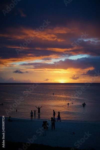 Fototapeta グアム旅行　タモンビーチのサンセット