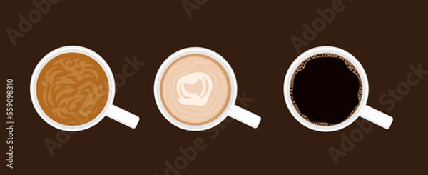 Obraz flat coffee cup group background 