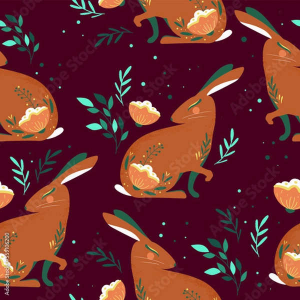Obraz Pattern with rabbits
