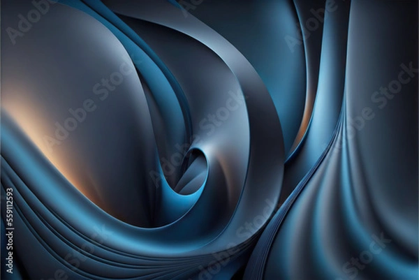 Fototapeta Elegant modern background with smooth lines, lights and 3d shading. Generative AI