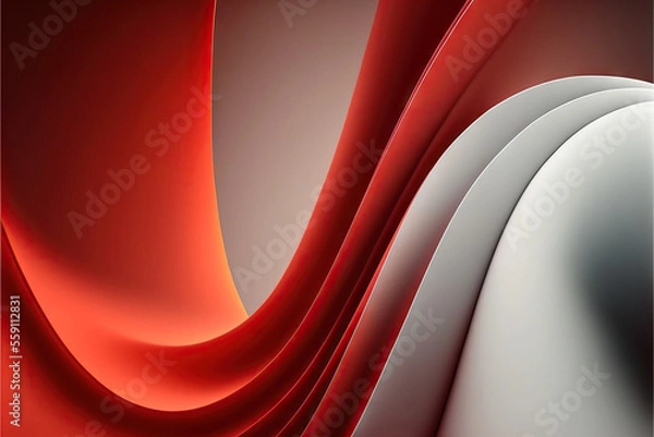 Fototapeta Elegant modern background with smooth lines, lights and 3d shading. Generative AI