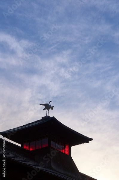 Obraz 愛媛県松山市の観光名所「道後温泉」にある重要文化財「道後温泉本館」