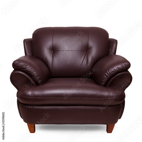 Obraz brown leather sofa isolated on white