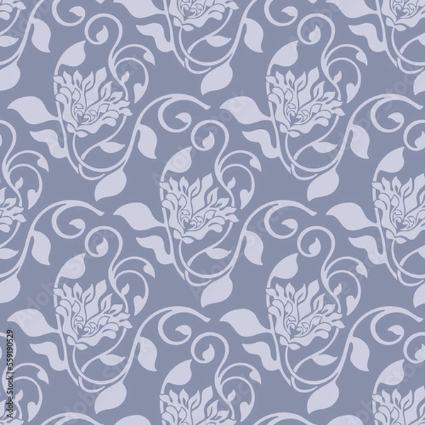 Fototapeta  seamless floral pattern with curve elegant elements