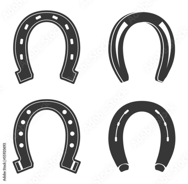 Fototapeta Set of Horseshoe icons isolated on white background