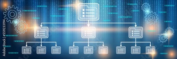 Obraz Web folders, catalog structure, remote server, database vector concept illustration. Web banner, header design template