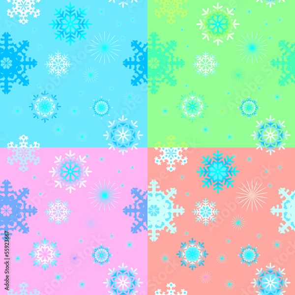 Obraz Seamless backgrounds with snowflakes