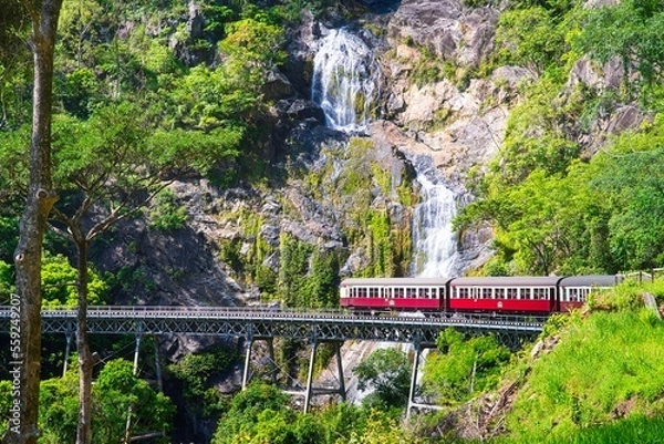 Obraz Kuranda scenic railway winding up the tracks