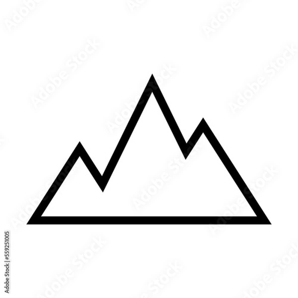 Fototapeta Mountain, rock and vertex icon. Sign isolated on white background. Vector EPS 10