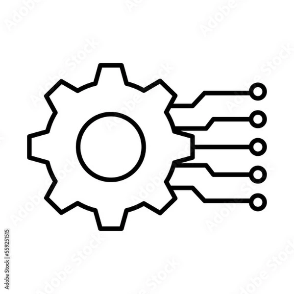 Obraz Technology Icons with black outline style