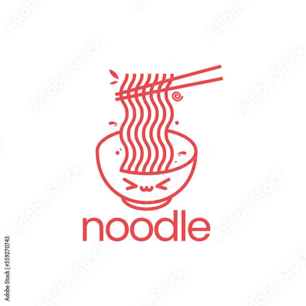 Obraz kawaii noodle Logo