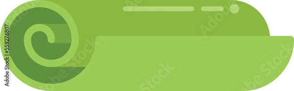 Fototapeta Exercise mat icon flat vector. Gym carpet. Floor equipment isolated