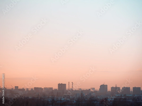 Fototapeta 早朝の帯広市