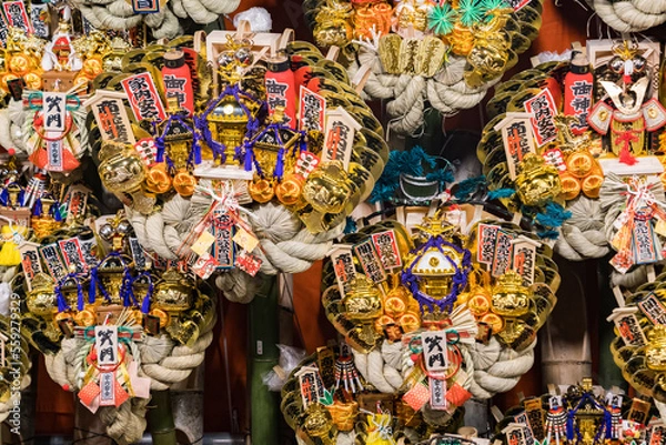 Fototapeta 酉の市の縁起熊手の屋台