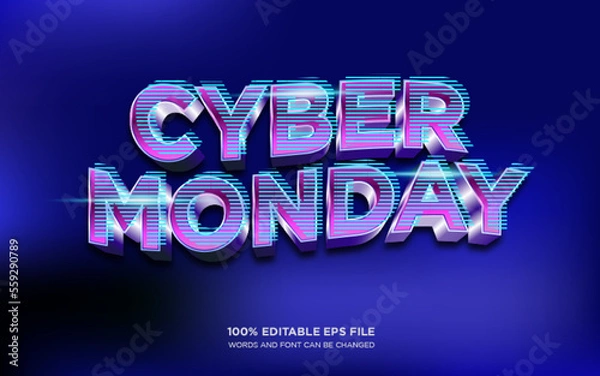 Fototapeta Cyber Monday editable text style effect	