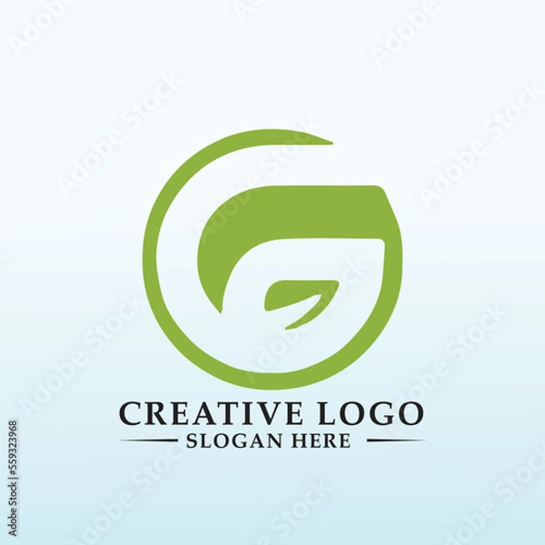 Obraz vector logo design idea natural leaf