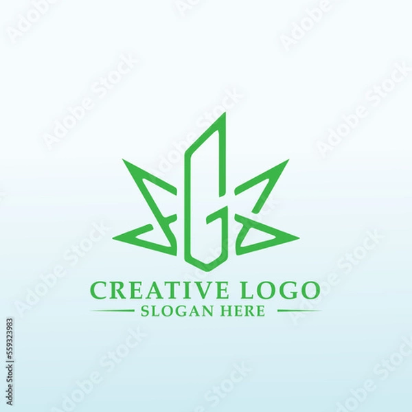 Obraz vector logo design idea natural leaf