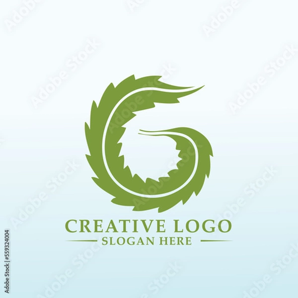 Obraz vector logo design idea natural leaf