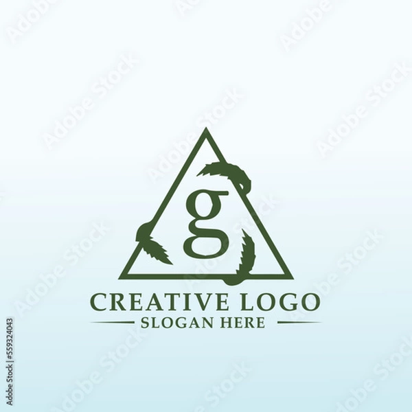 Obraz vector logo design idea natural leaf