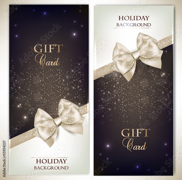 Obraz Holiday banners with ribbons. Vector background.